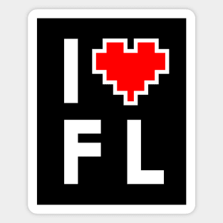 I Love FL - Pixel heart for Florida gamer Magnet